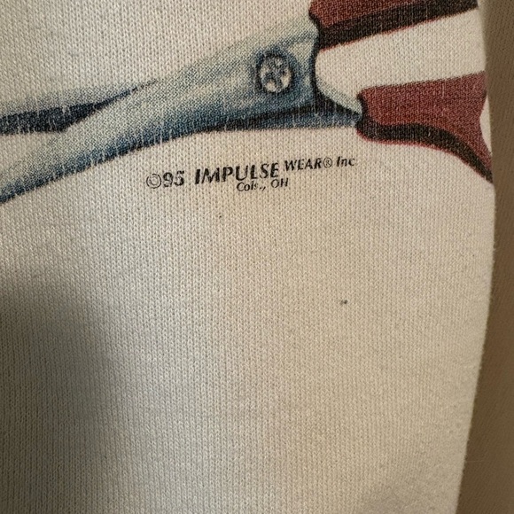 1990’s Sewing Seamstress Sweatshirt 95 Impulse Wear Womens XL Volunteer Knit USA - Picture 3 of 7
